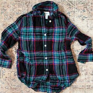 Old Navy Black and Green Button Down Shirt